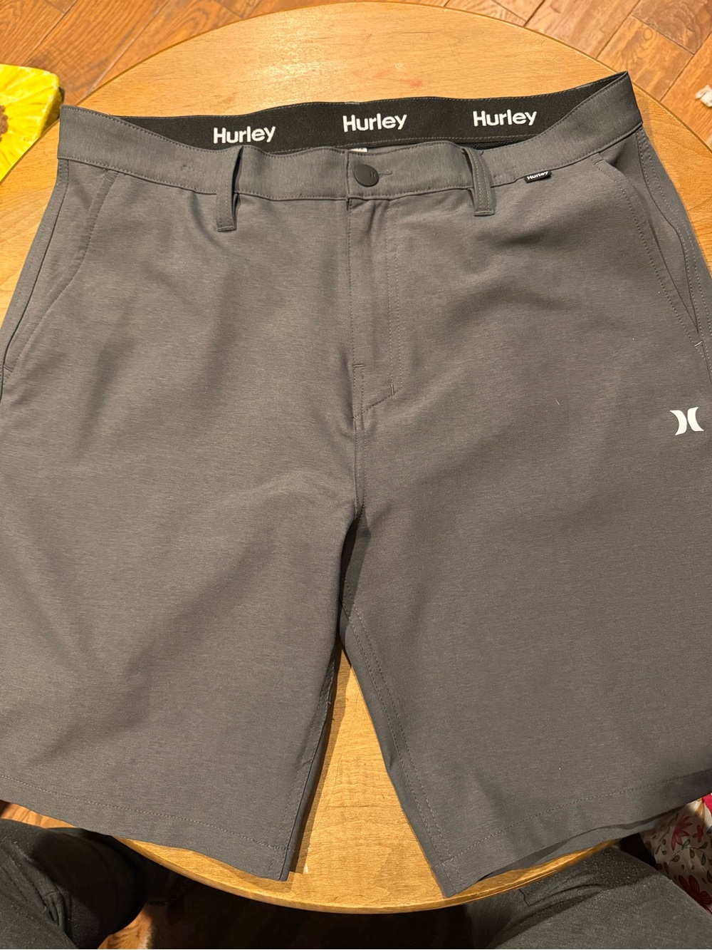 Hurley Men's Charcoal Gray Flat Front Performance Shorts